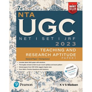Pearson's NTA UGC NET/SET/JRF Paper 1: Teaching and Research Aptitude by K V S Madaan [Edn. 2023]